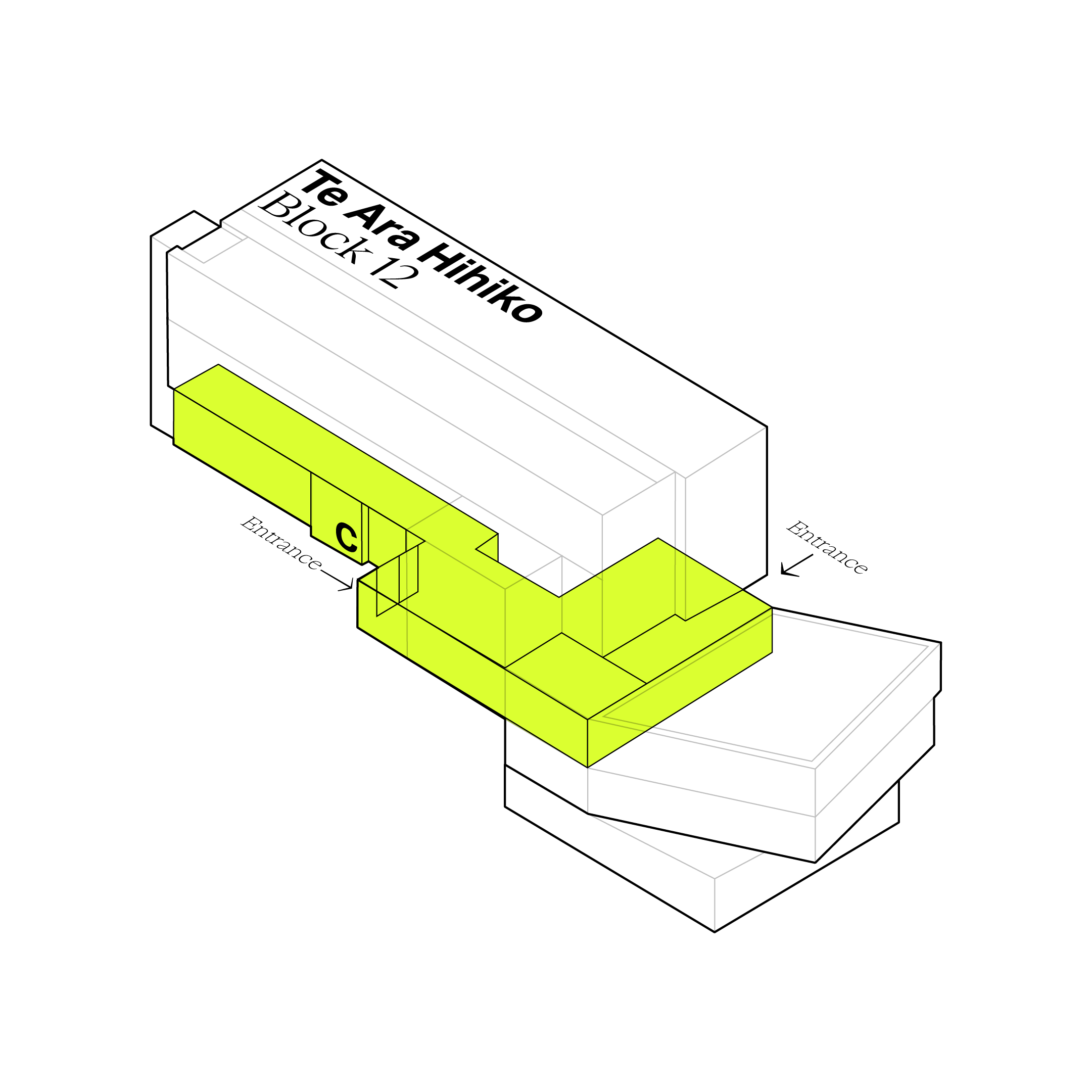 Te Ara Hihiko map — Level C, Gallery highlighted